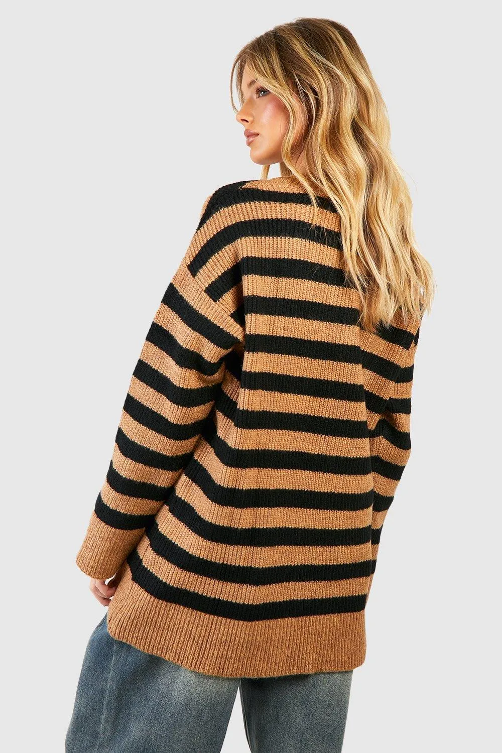 Jumpers & Cardigans | Oversized Stripe Jumper | boohoo