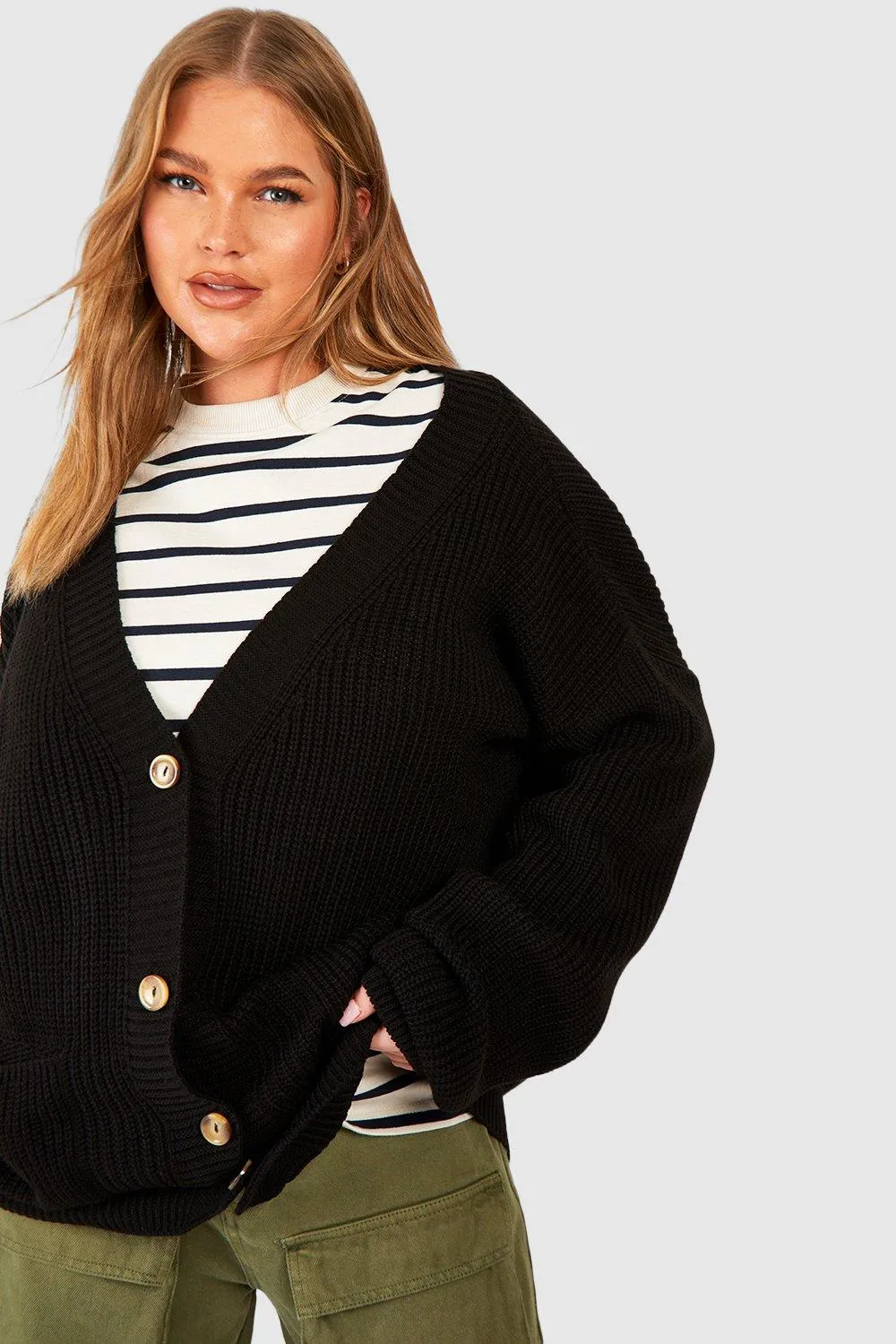 Women's Jumpers & Cardigans | Shop Plus Size Oversized Button Through Cardigans | boohoo