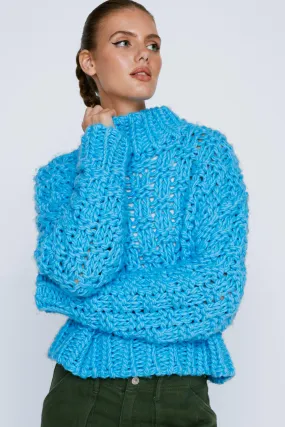 High Neck Cable Weave Jumper