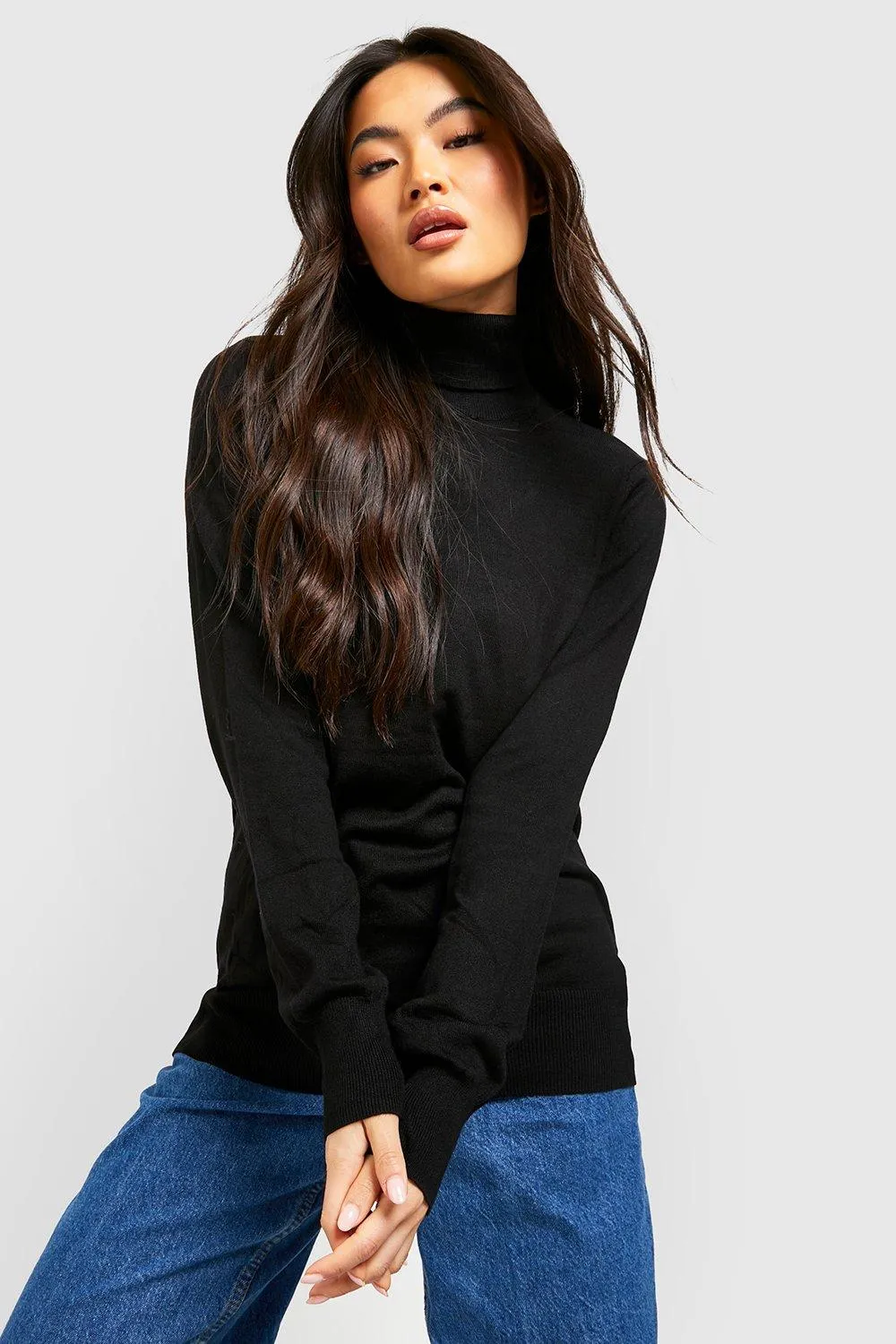 Boohoo Roll Neck Knitted Jumper - Shop Jumpers & Cardigans