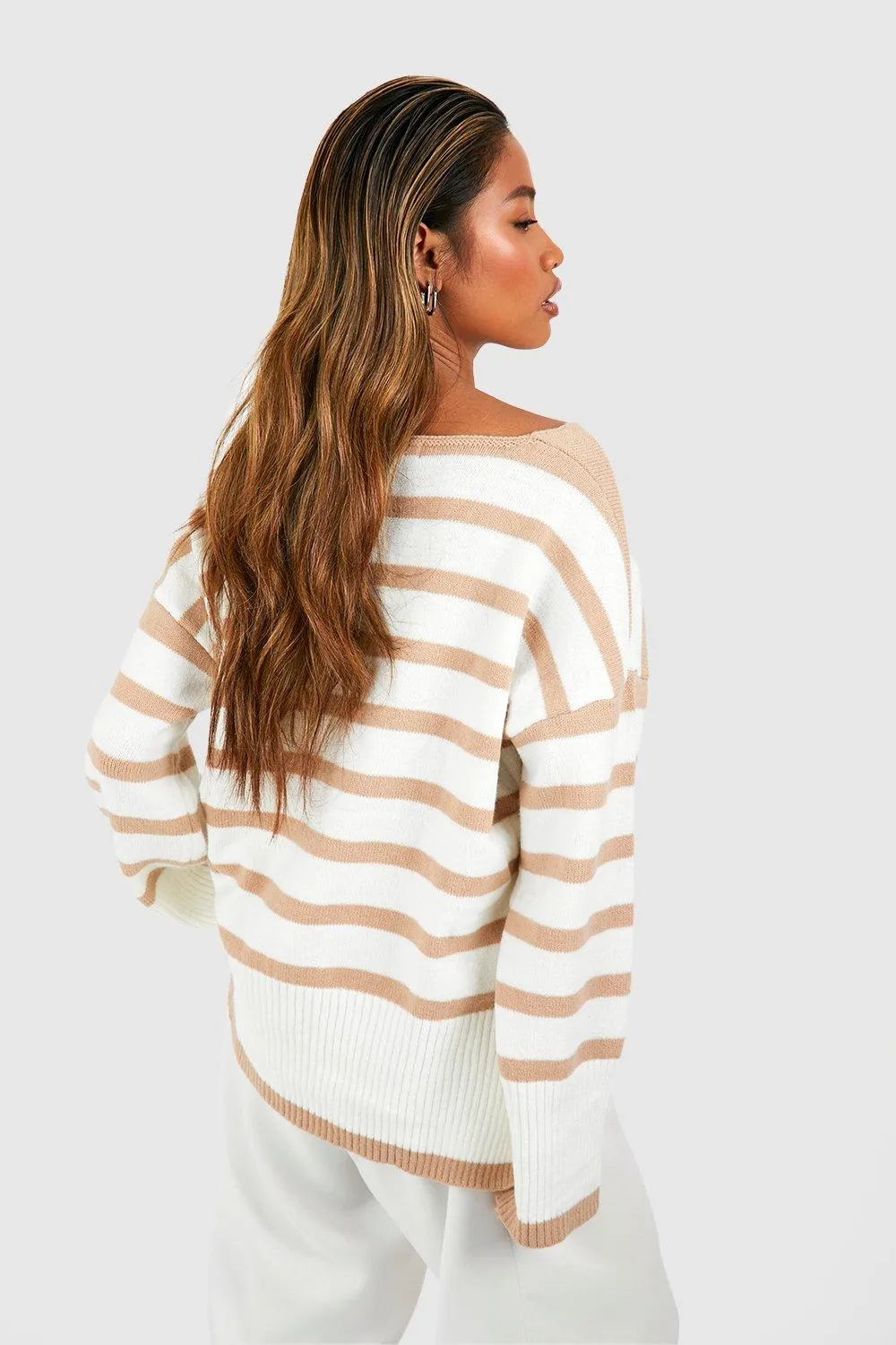 Slouchy Stripe Jumper - Boohoo