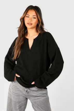 Soft Knit Polo Collar Jumper - Jumpers & Cardigans | boohoo