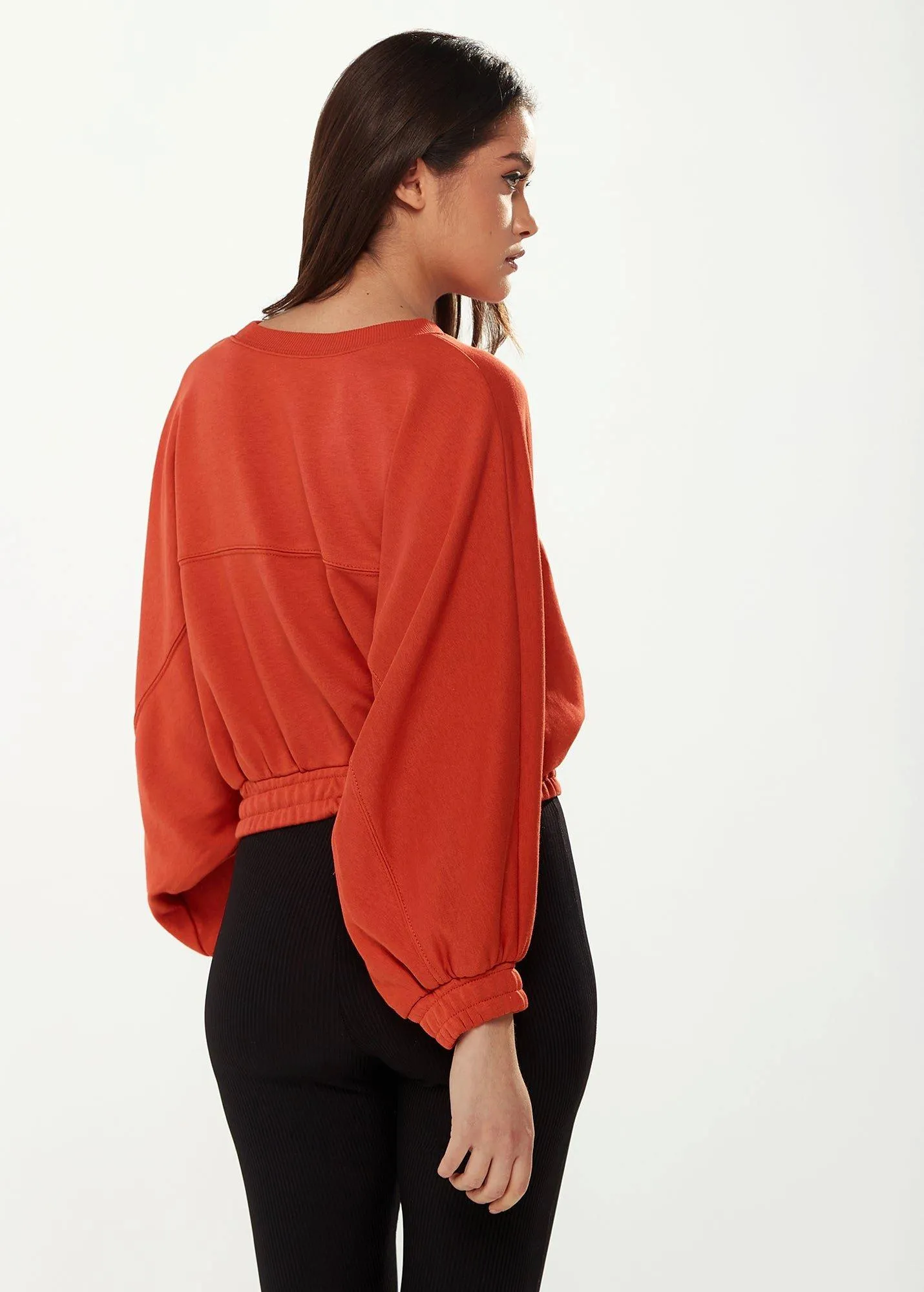 Jumpers Cardigans Cropped Sweatshirt Dark Orange Liquorish