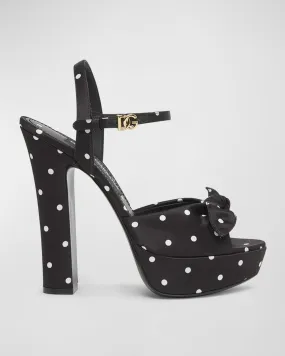 Keira Polka Dot Bow Platform Sandals