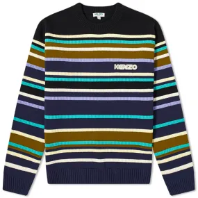 Kenzo Black Striped Logo Knit Sweater