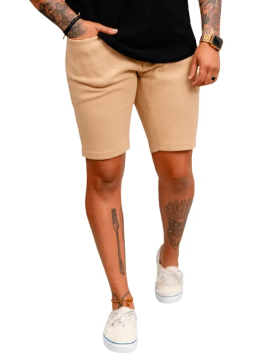 Khaki Casual Knit Shorts