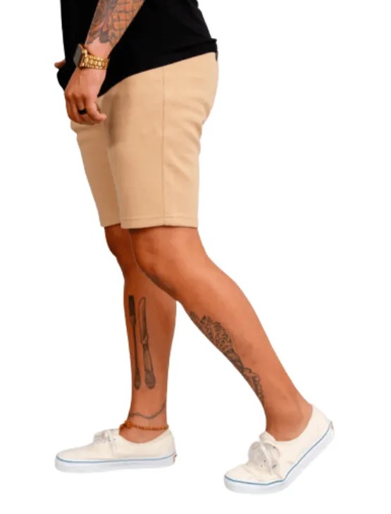 Khaki Casual Knit Shorts