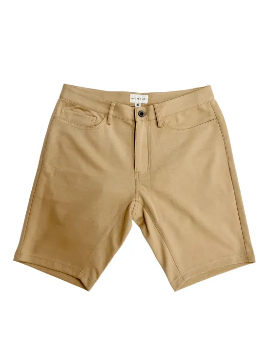 Khaki Casual Knit Shorts