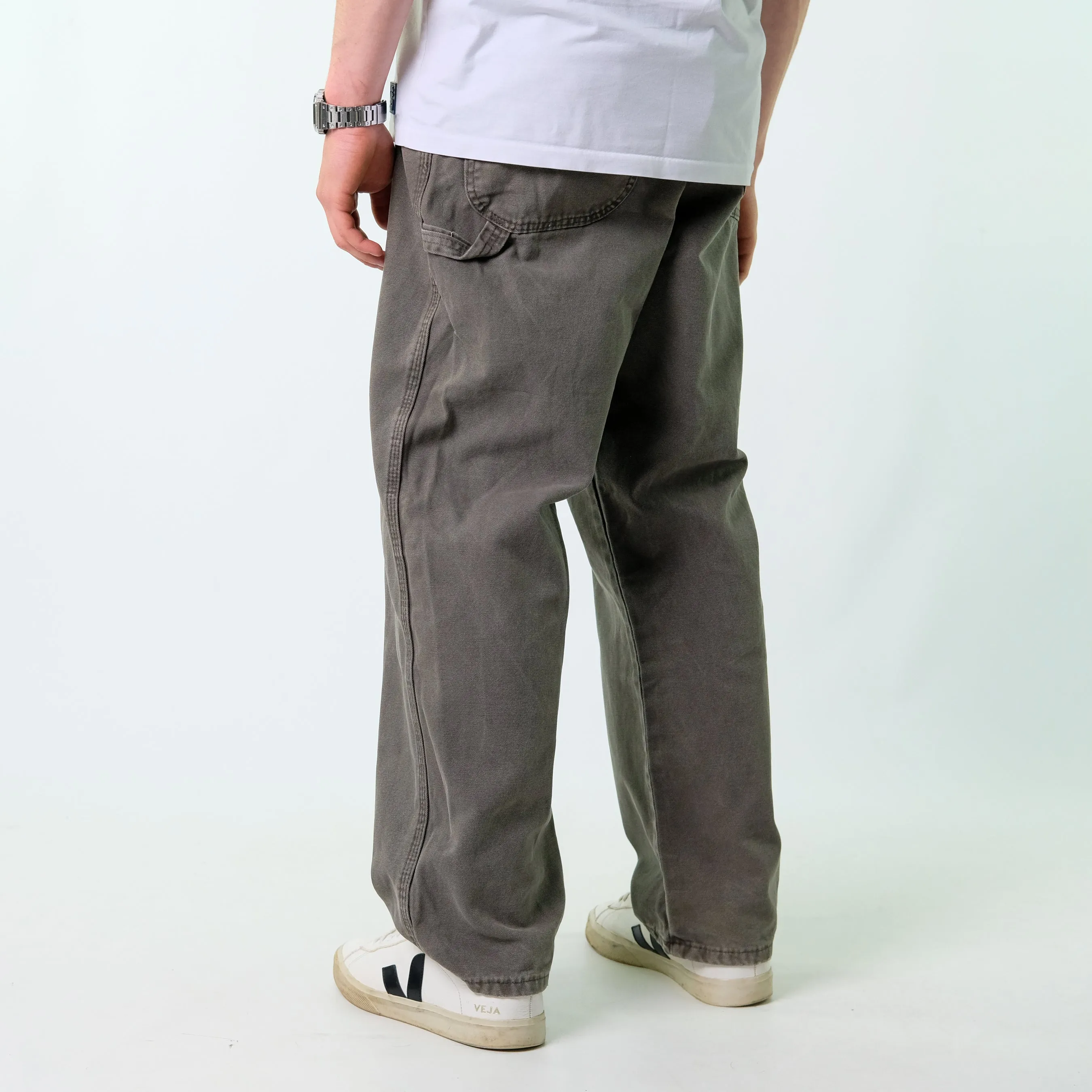 Khaki Green y2ks Dickies Canvas Carpenter Jeans Baggy Pants (38x30)