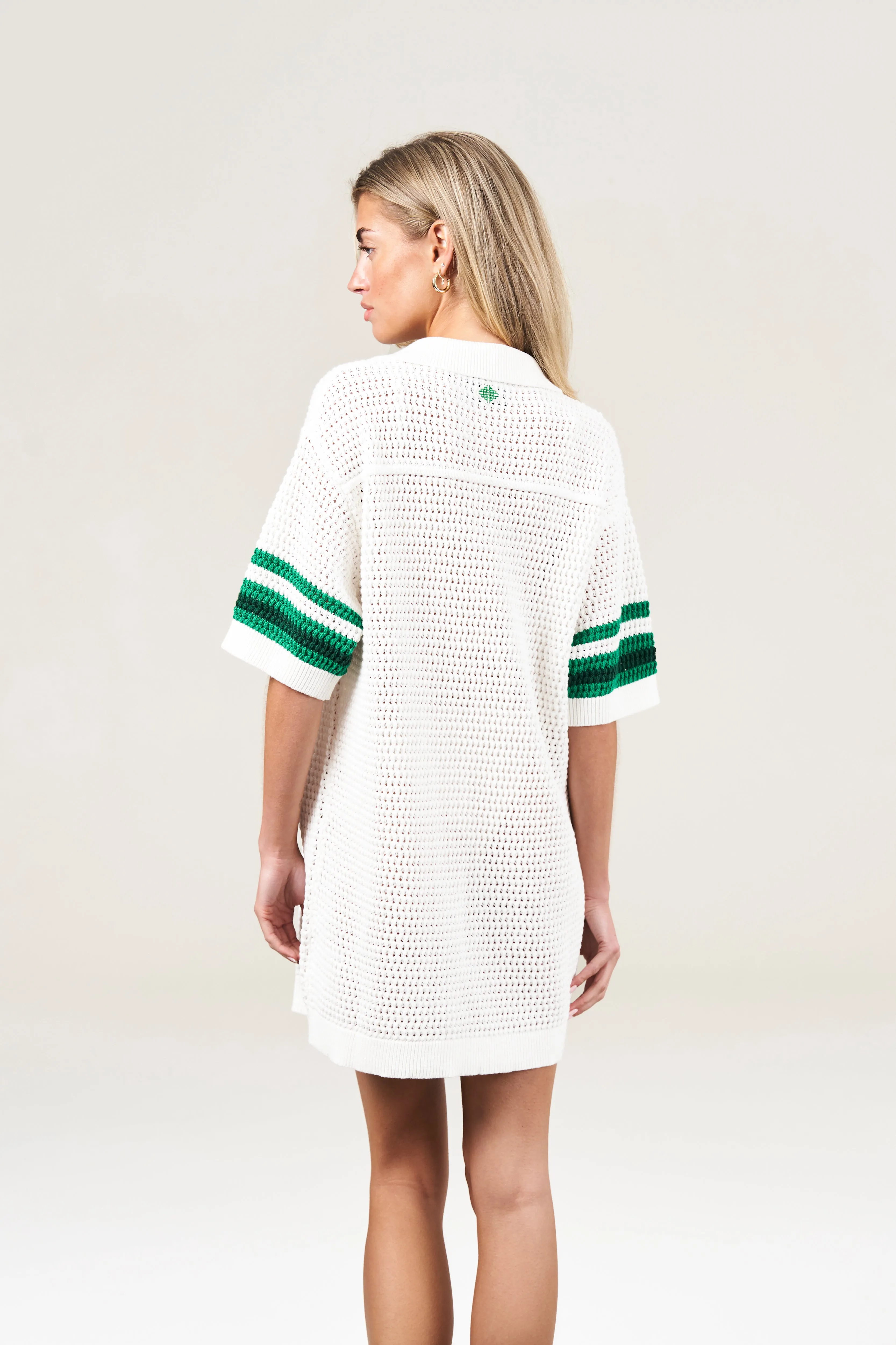 KNITTED RESORT TEE DRESS - OFF WHITE