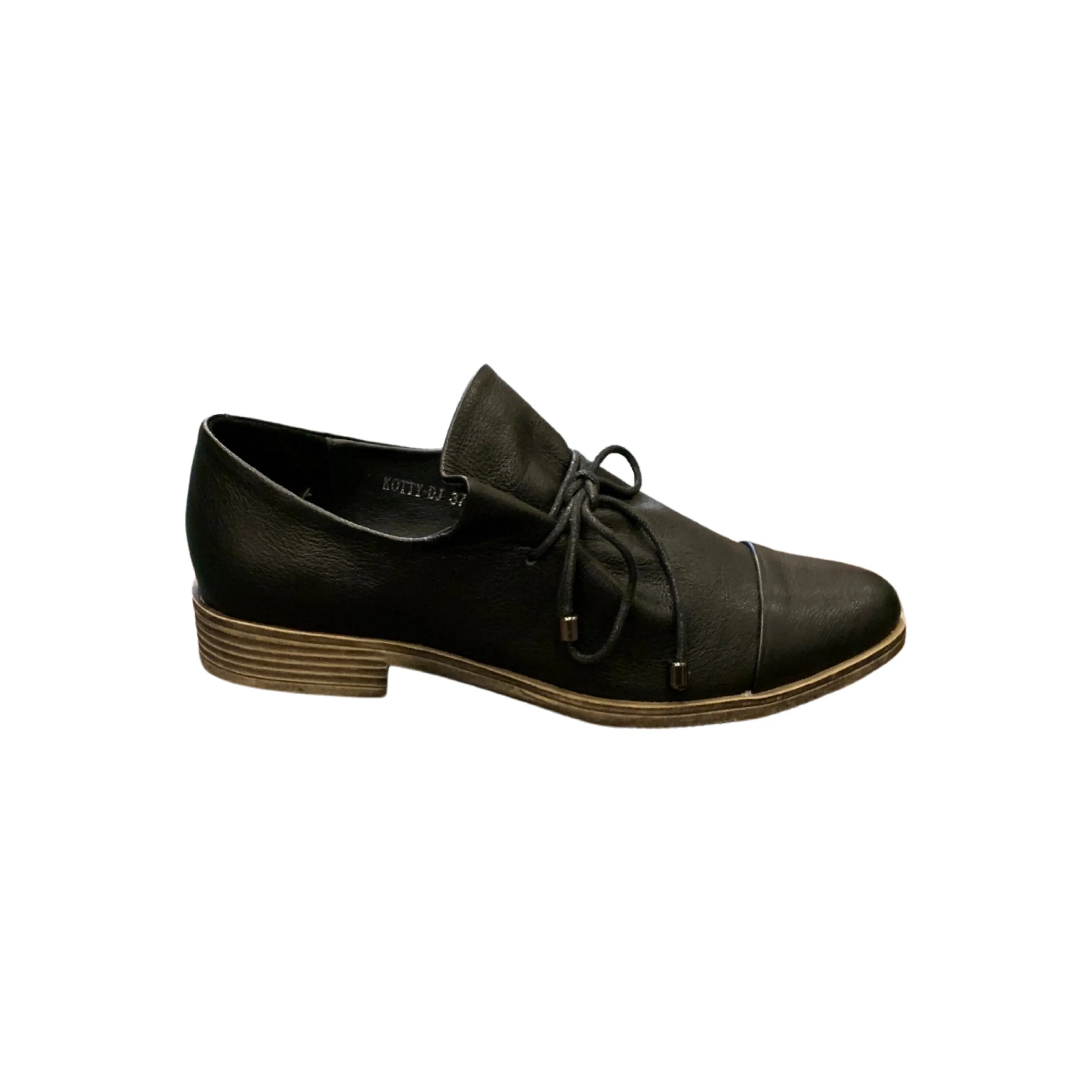 Kotty Black Leather Flat