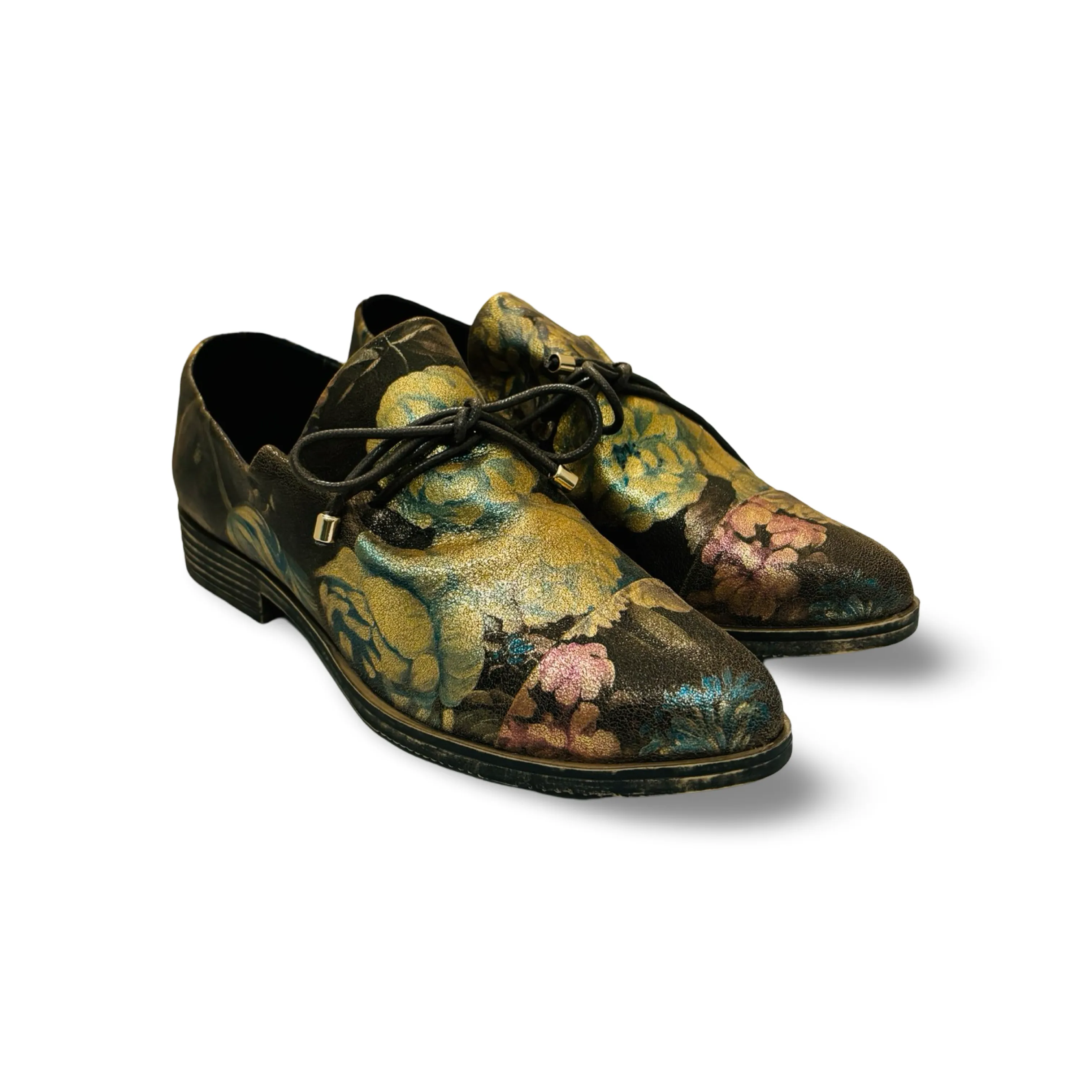 Kotty Blue Metal Floral Flat