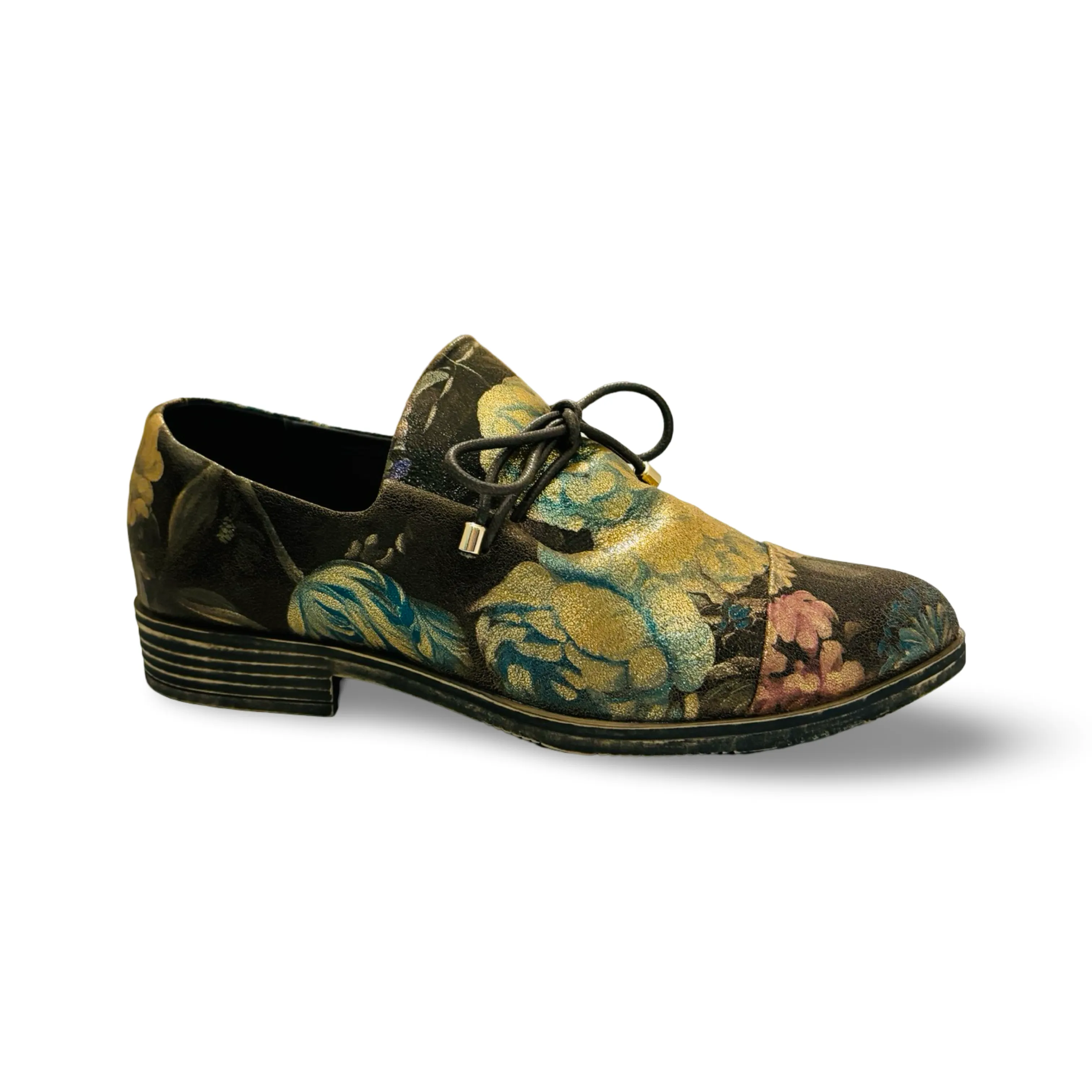 Kotty Blue Metal Floral Flat