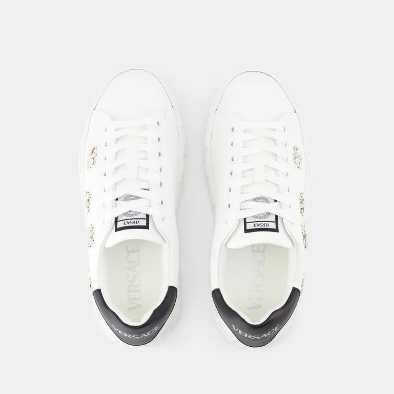 La Greca Sneakers - Versace - Canvas - White