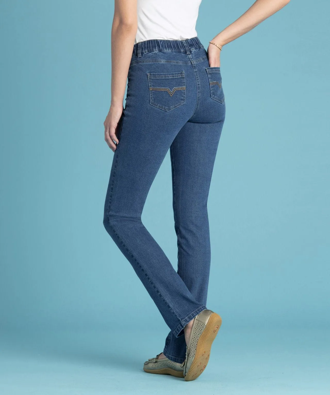 Ladies Denim Pull-On Jeans