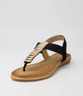 LAGUNA QUAYS Splendid Black Microsuede Sandals