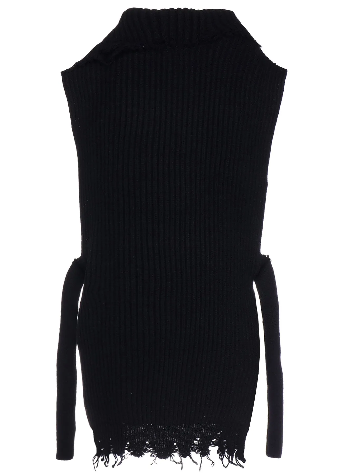 LAMB WOOL DAMAGED KNIT VEST