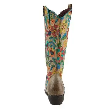 L'ARTISTE RODEOQUEEN BOOTS - TAUPE MULTI LEATHER COMBO