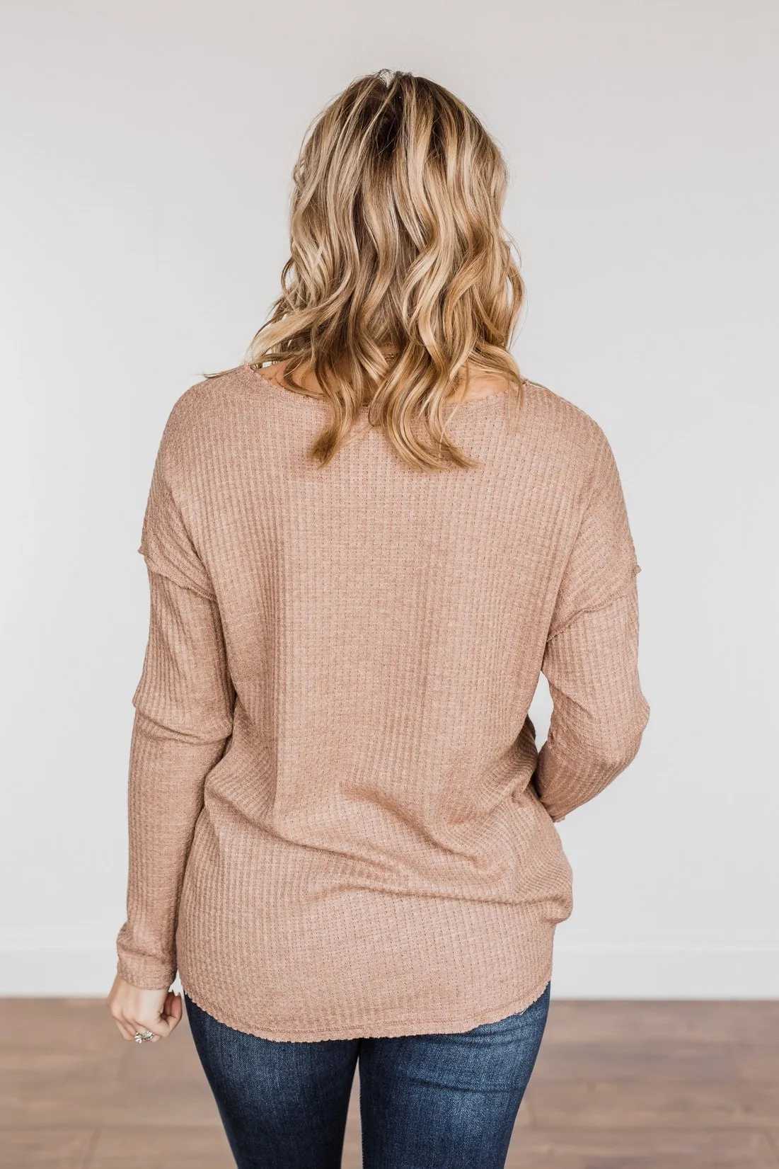 Long Sleeve Knit Top in Taupe