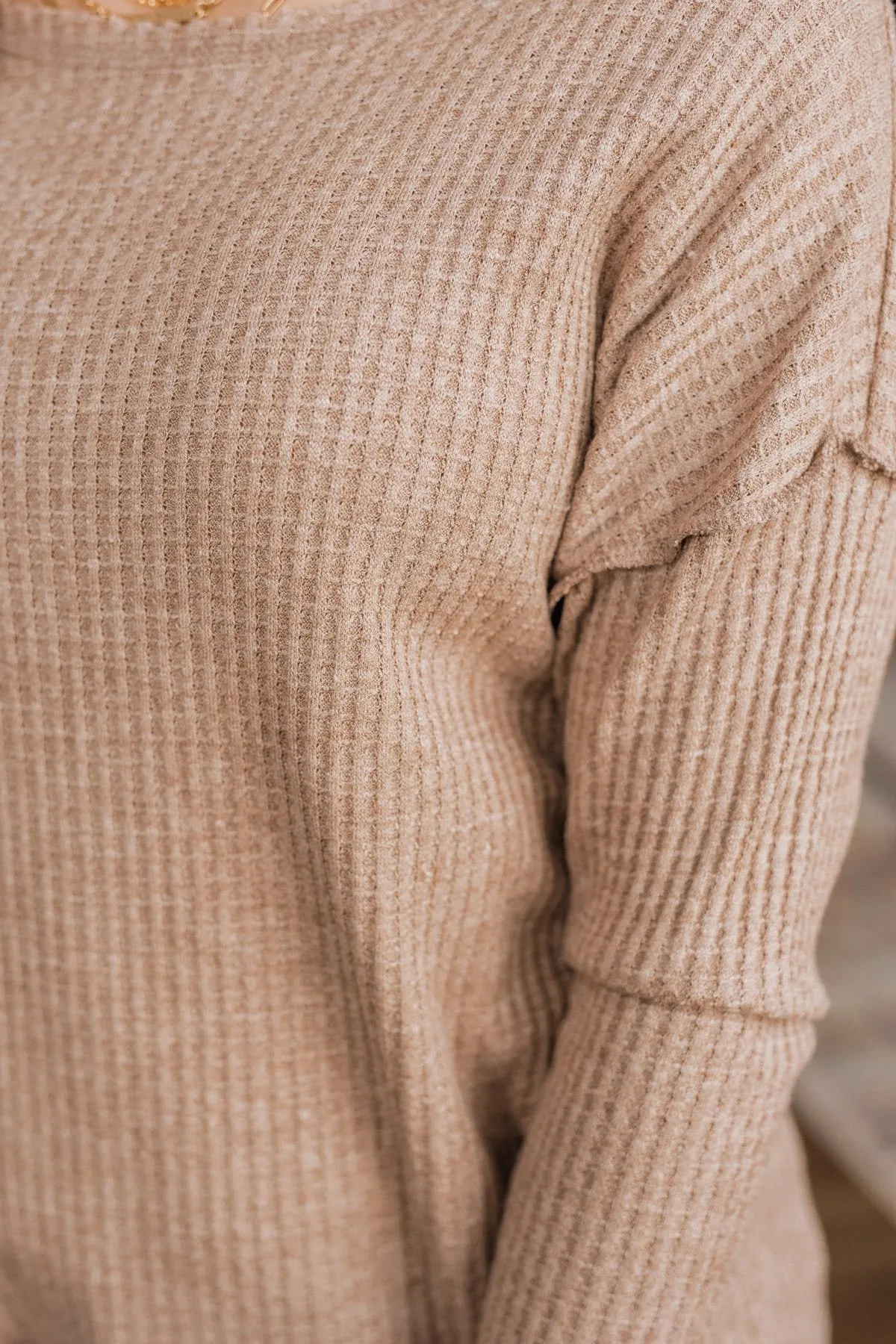 Long Sleeve Knit Top in Taupe