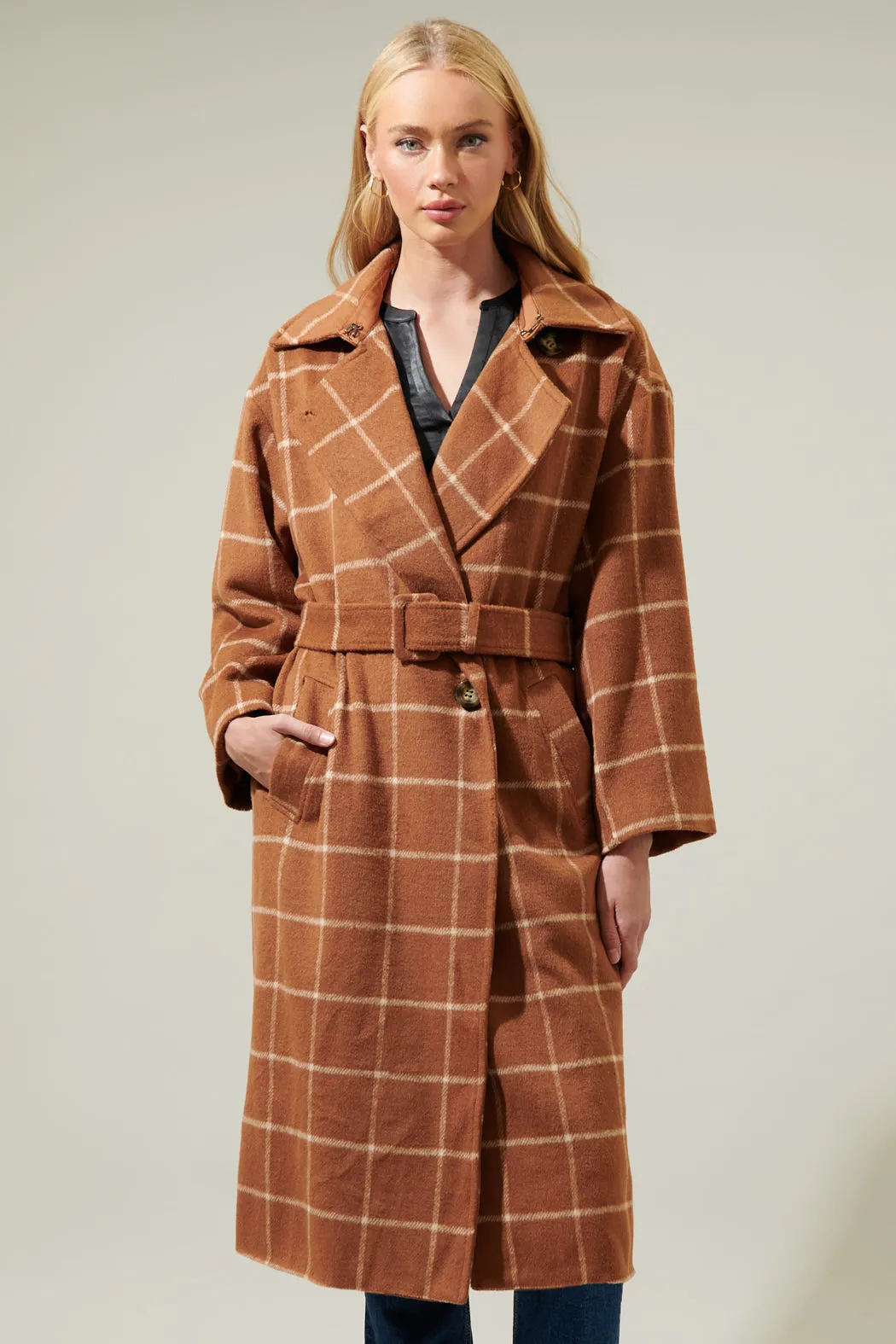 Leawood Plaid Long Coat