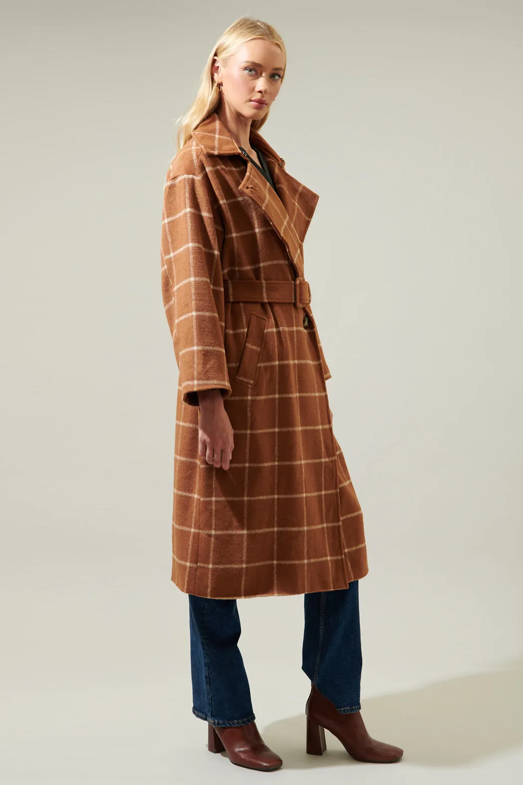 Leawood Plaid Long Coat