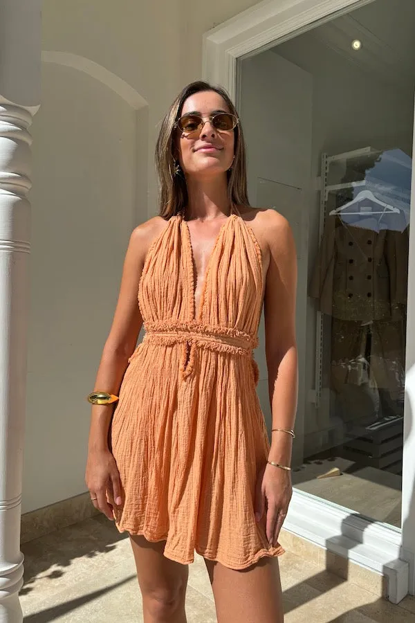 Apricot Lefkothea Mini Dress