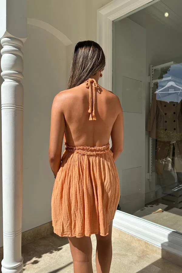 Apricot Lefkothea Mini Dress