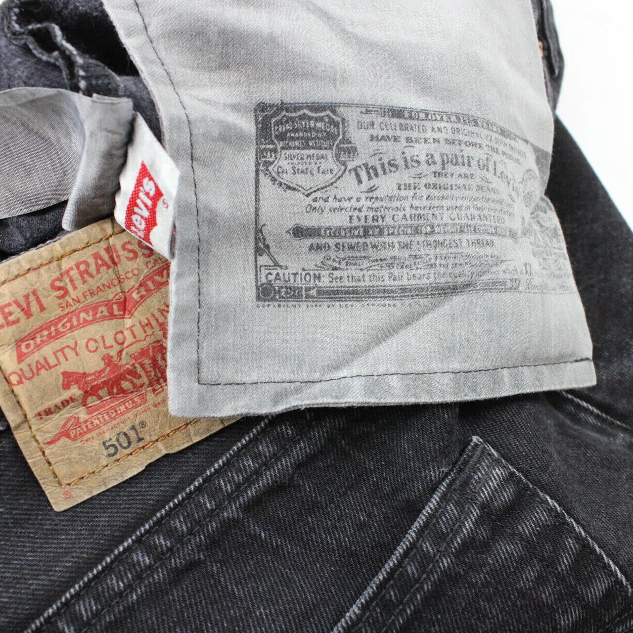 LEVIS 501 Jeans Black Charcoal | W36 L34