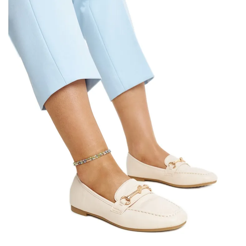 Docherty Light Beige Decorative Moccasins