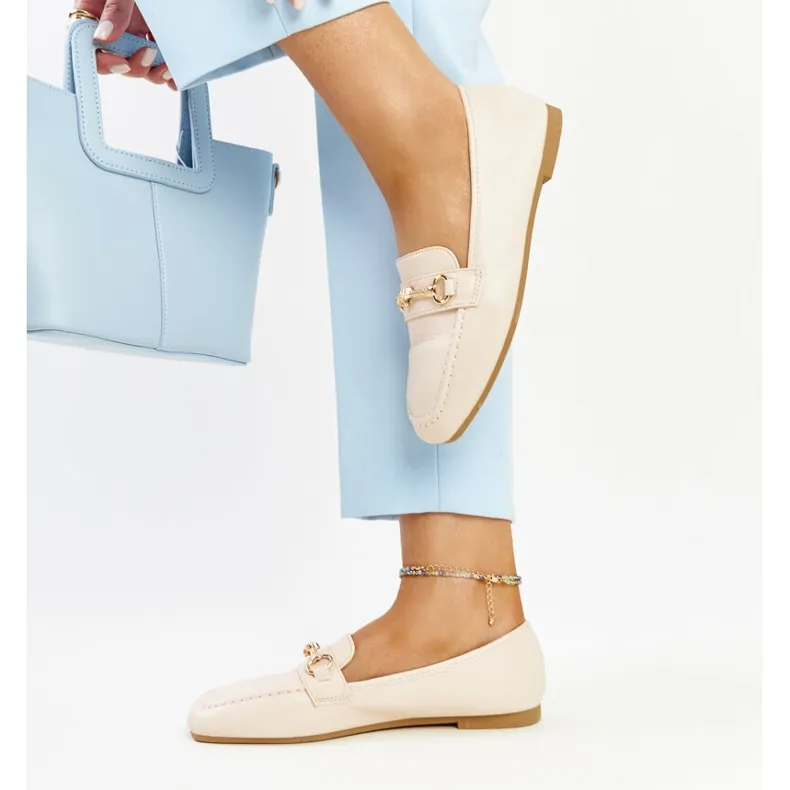 Docherty Light Beige Decorative Moccasins