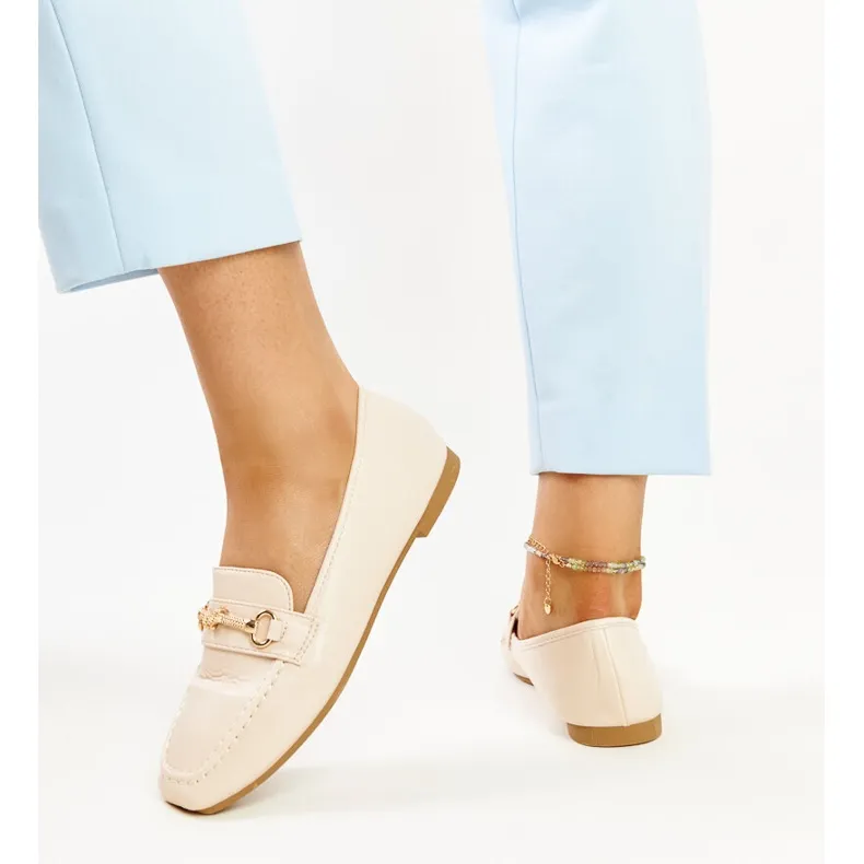 Docherty Light Beige Decorative Moccasins