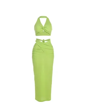 Lime Maxi Skirt Set