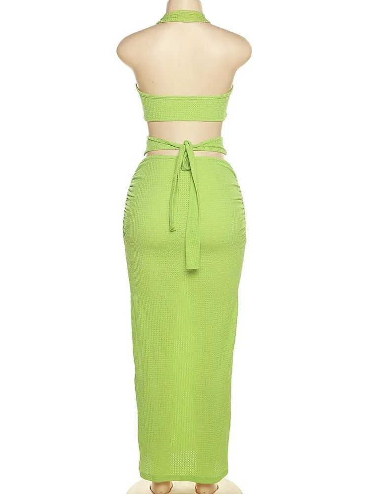 Lime Maxi Skirt Set