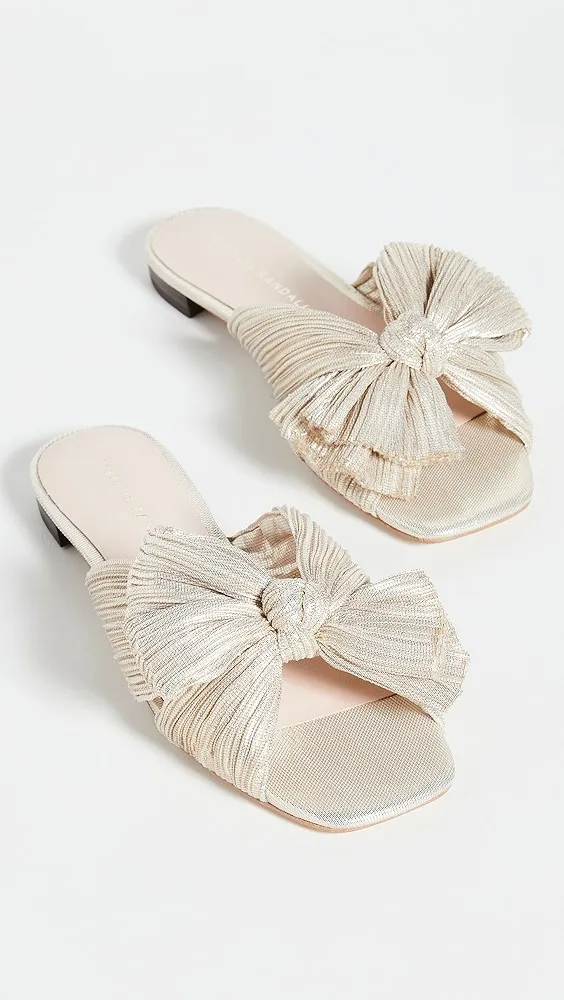 Loeffler Randall   Daphne Pleated Bow Slides 