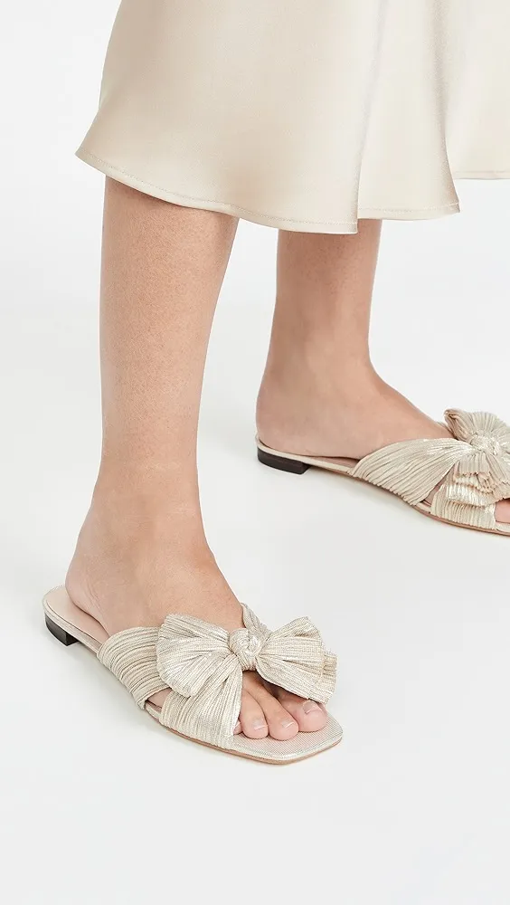 Loeffler Randall   Daphne Pleated Bow Slides 