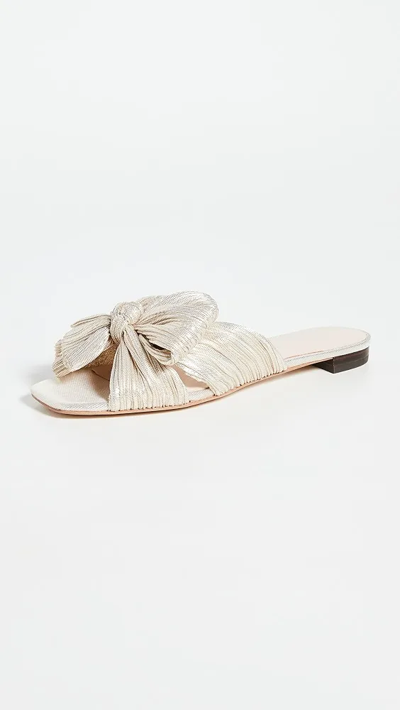 Loeffler Randall   Daphne Pleated Bow Slides 