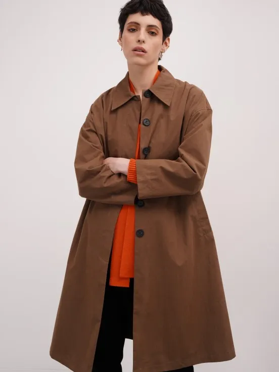 Stylish camel overcoat