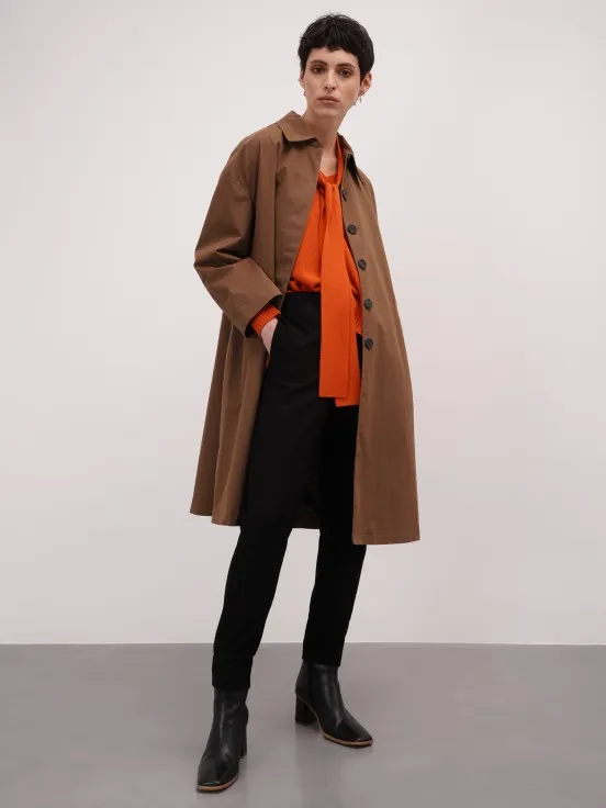 Stylish camel overcoat