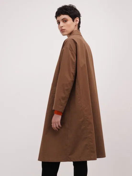 Stylish camel overcoat