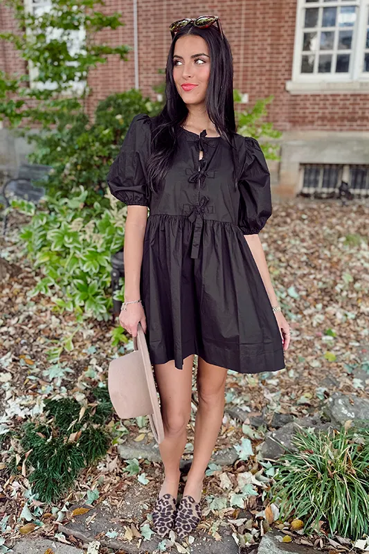 Love More Black Poplin Dress