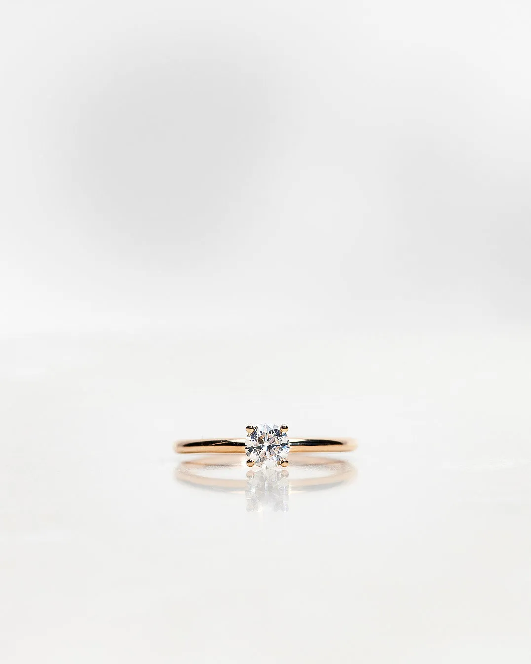 Low Set Diamond Solitaire Ring