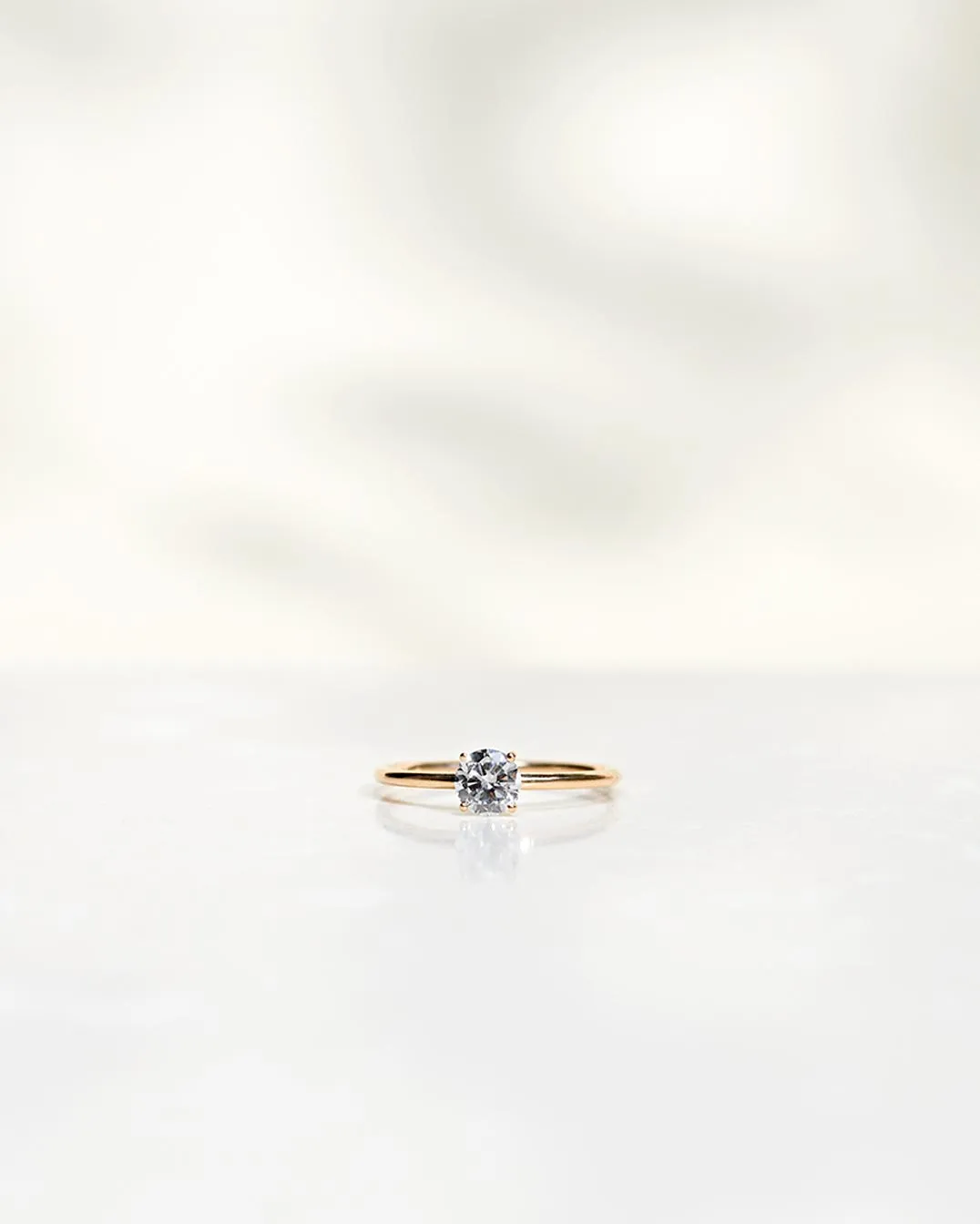 Low Set Diamond Solitaire Ring