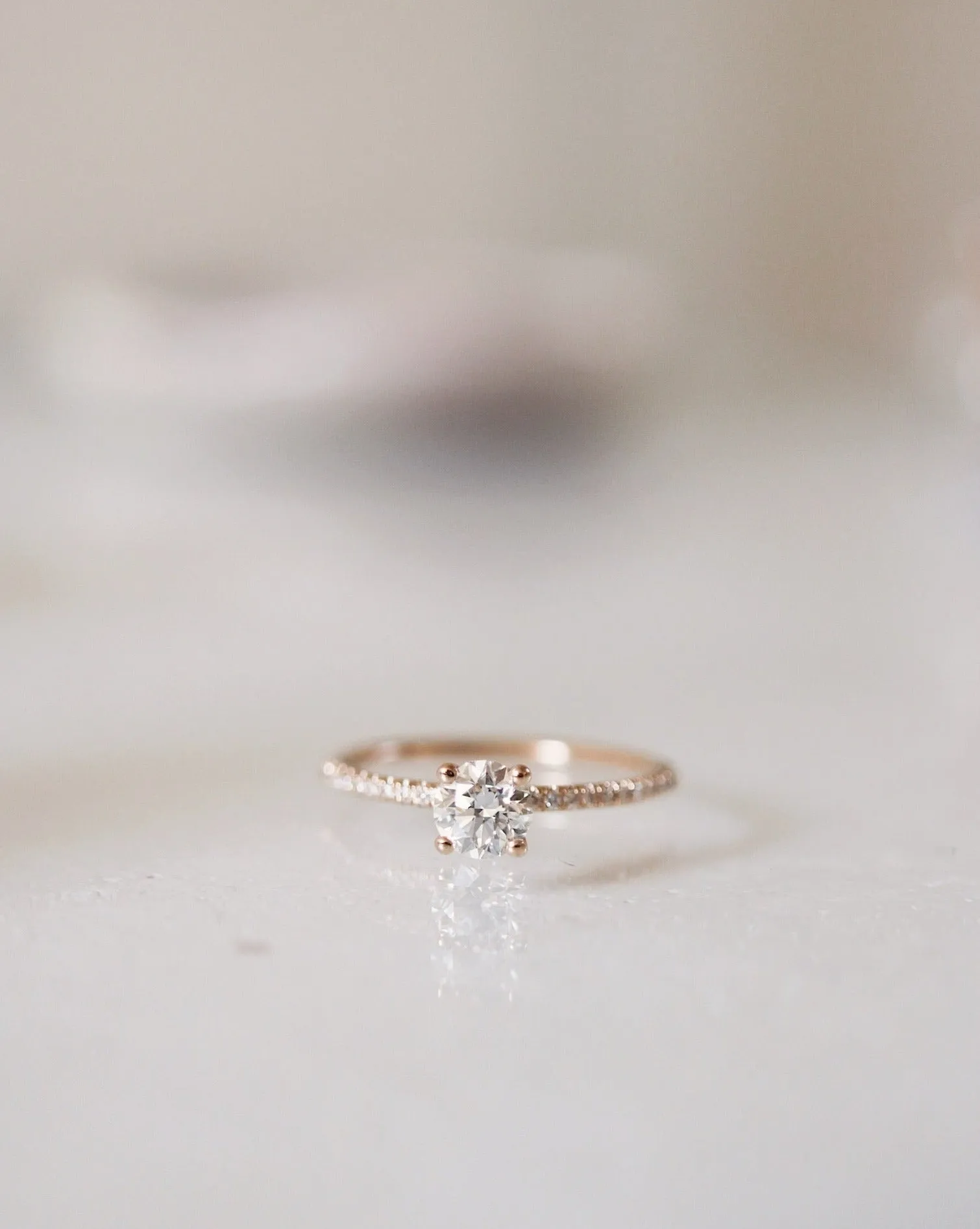 Low-Set Solitaire Petite Sparkle Ring