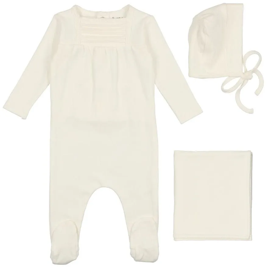 Mabel Bebe White Pleated Layette Set