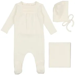 Mabel Bebe White Pleated Layette Set