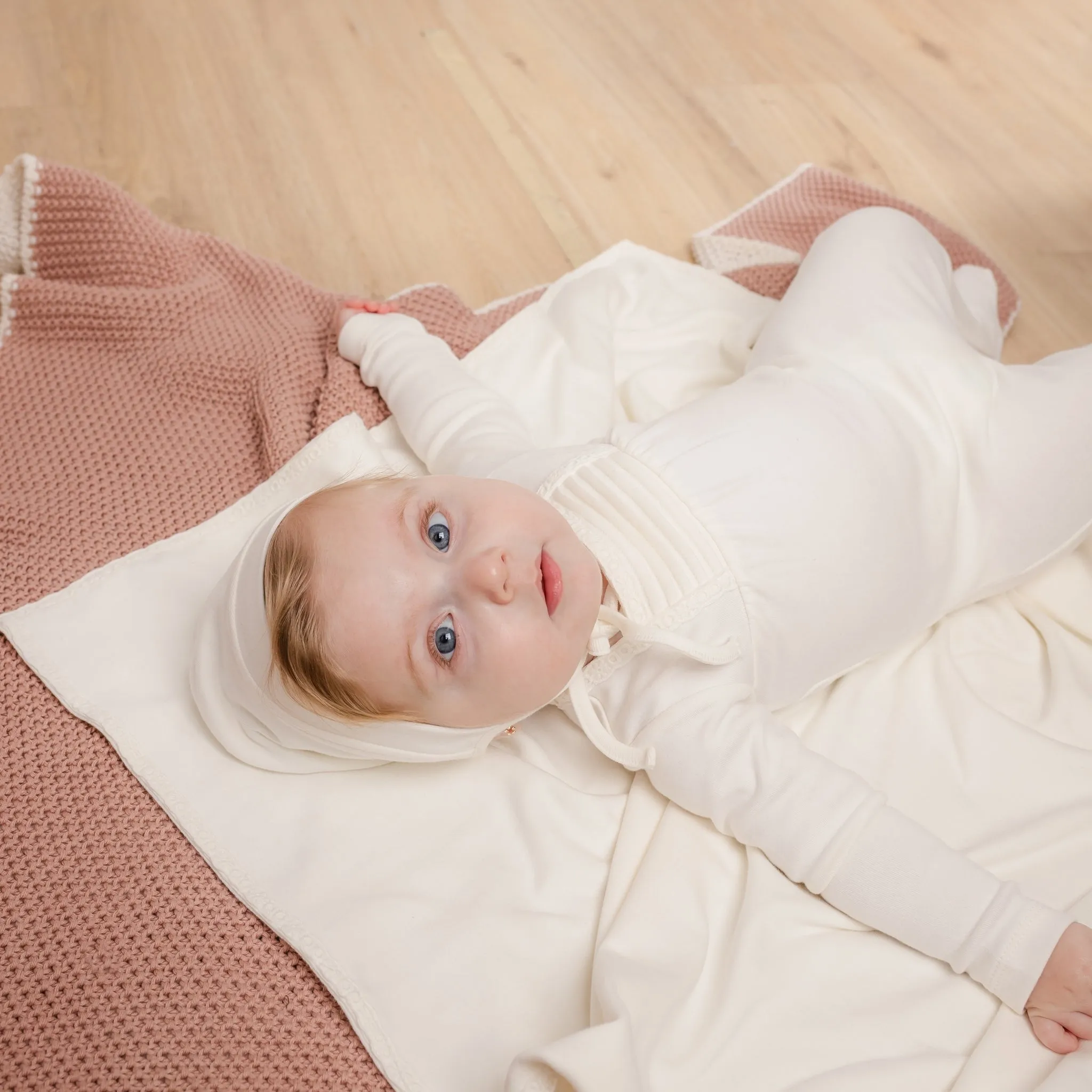 Mabel Bebe White Pleated Layette Set