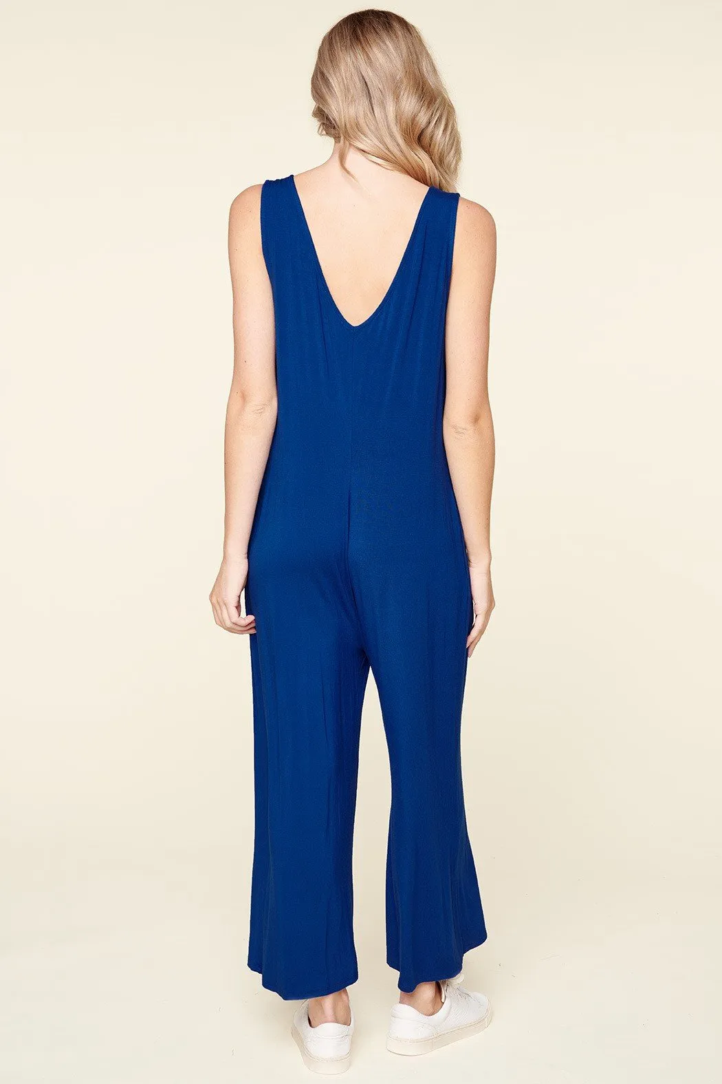 Mackenna Sleeveless Wide Leg Jersey Knit Jumpsuit