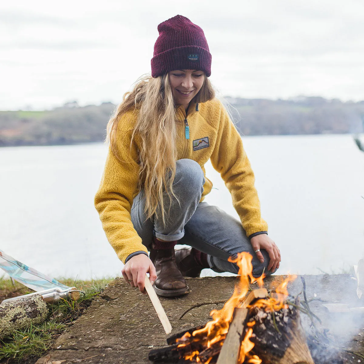 Maine Eco-Friendly Ochre Yellow Sherpa Fleece