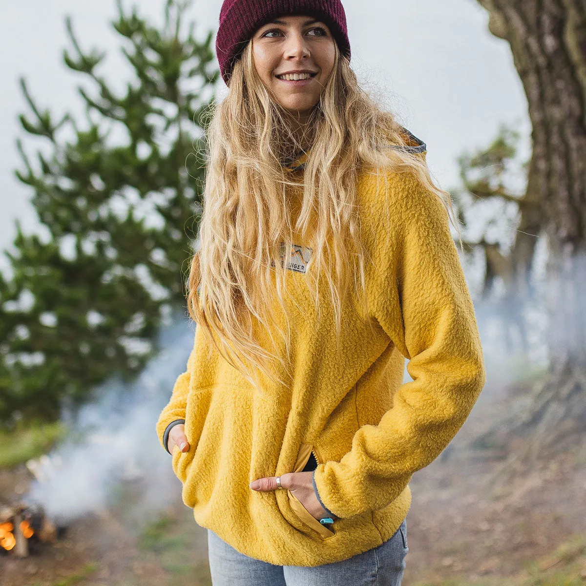 Maine Eco-Friendly Ochre Yellow Sherpa Fleece